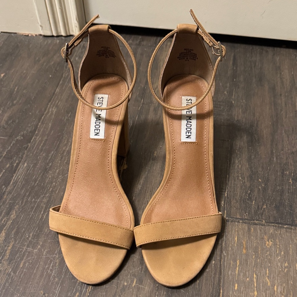 Steve Madden Tan Ankle Strap Heels